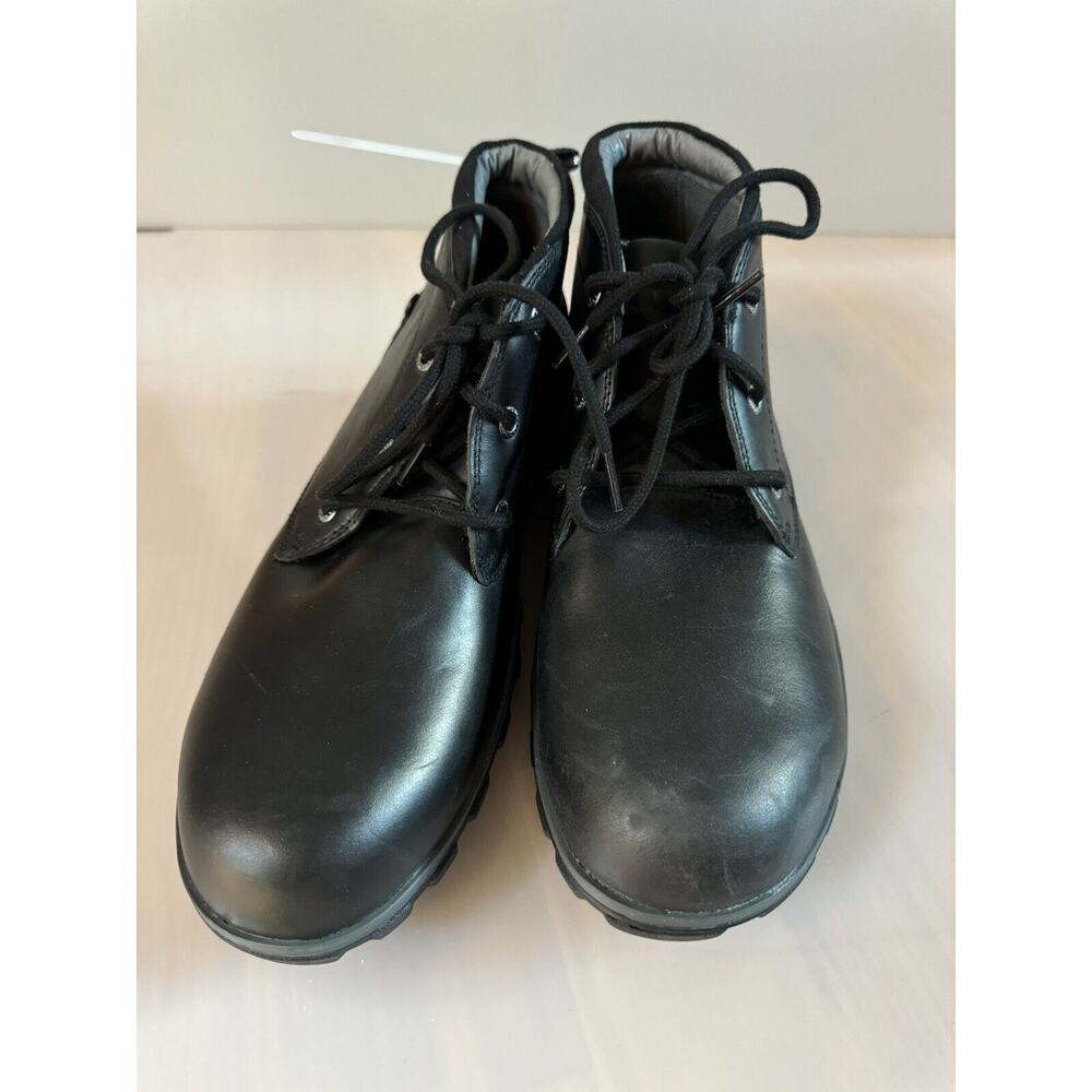Bogs Classic Casual Men's 11 Triple Black Leather Lace Up Chukka Boots 72751-001 - Picture 4 of 5